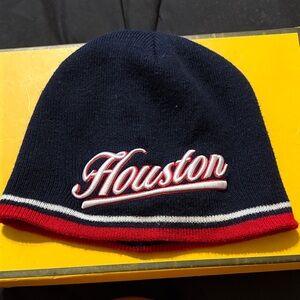 Houston Knit Beanie in Navy and Red